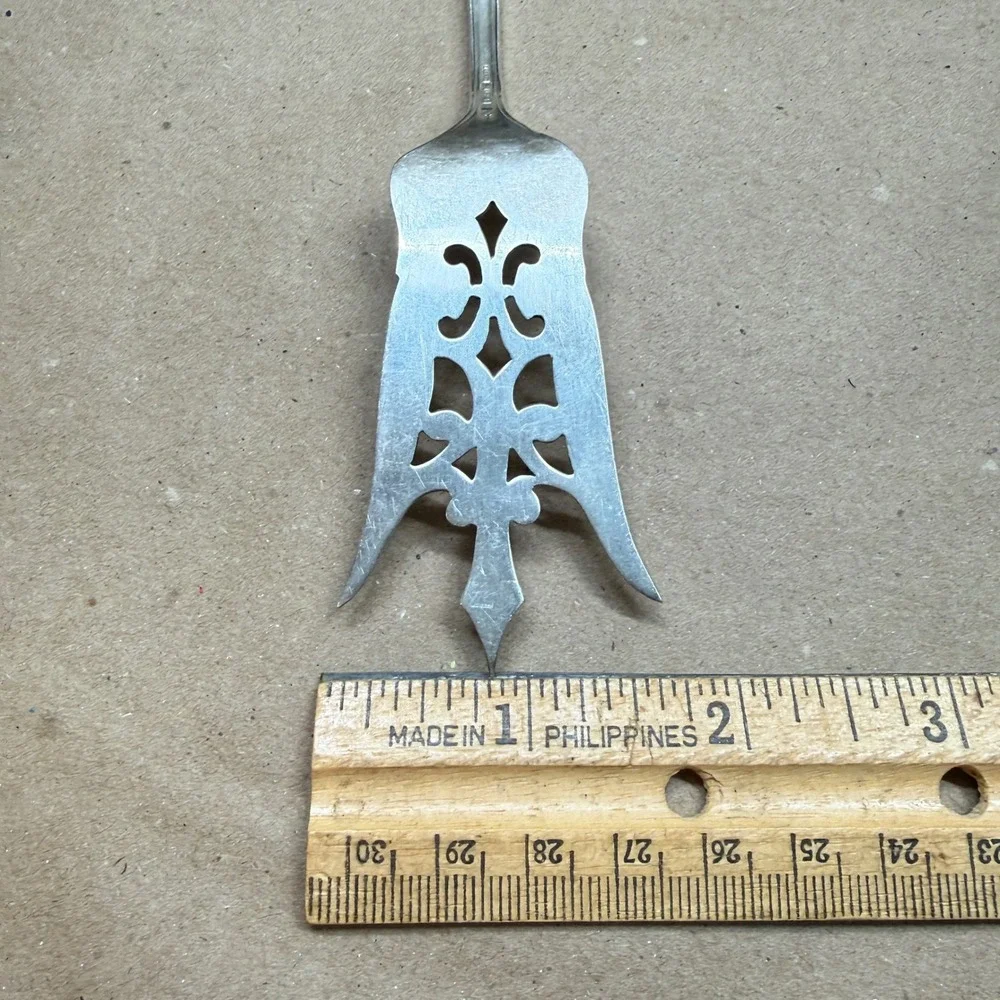 Antique Sterling Silver Pierced Sardine Serving Fork PAT 1903 50.6g Lovely Piece